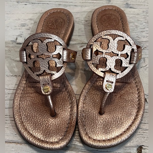 Tory Burch Millar Rose Gold Sandals Thong size 6.5 - Picture 6 of 9